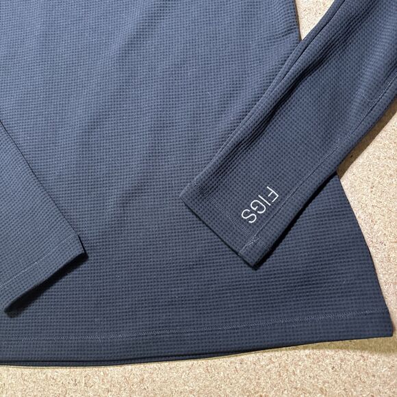 FIGS Waffle Longsleeve Underscrub Classic Black Long Sleeve Shirt Size XXS H3 - Picture 2 of 6